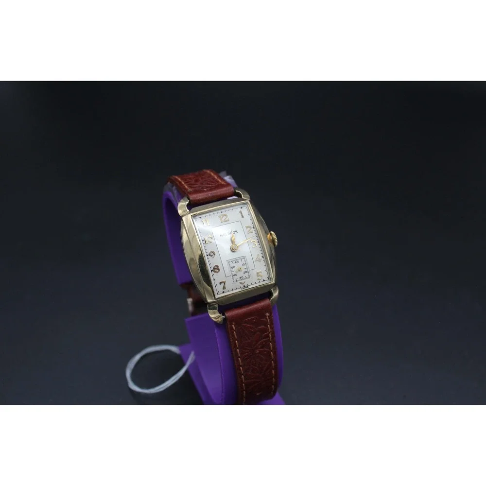 Vintage Helbros Swiss Art Deco Tank Manual Wind Small Seconds Watch